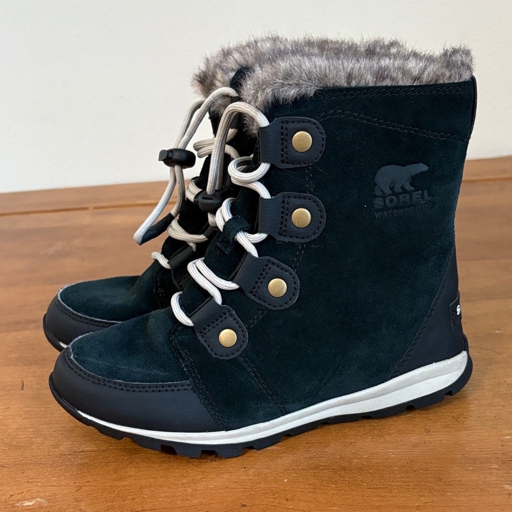 Sorel Whitney Suede Boots with Faux Fur Trim Size 3